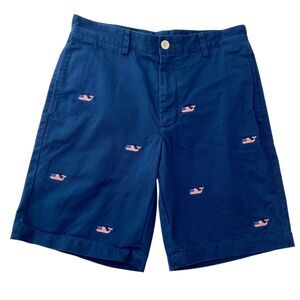 Vineyard Vines Club Shorts Chino Mens 30 Blue Whale Flag Patriotic Cotton Preppy